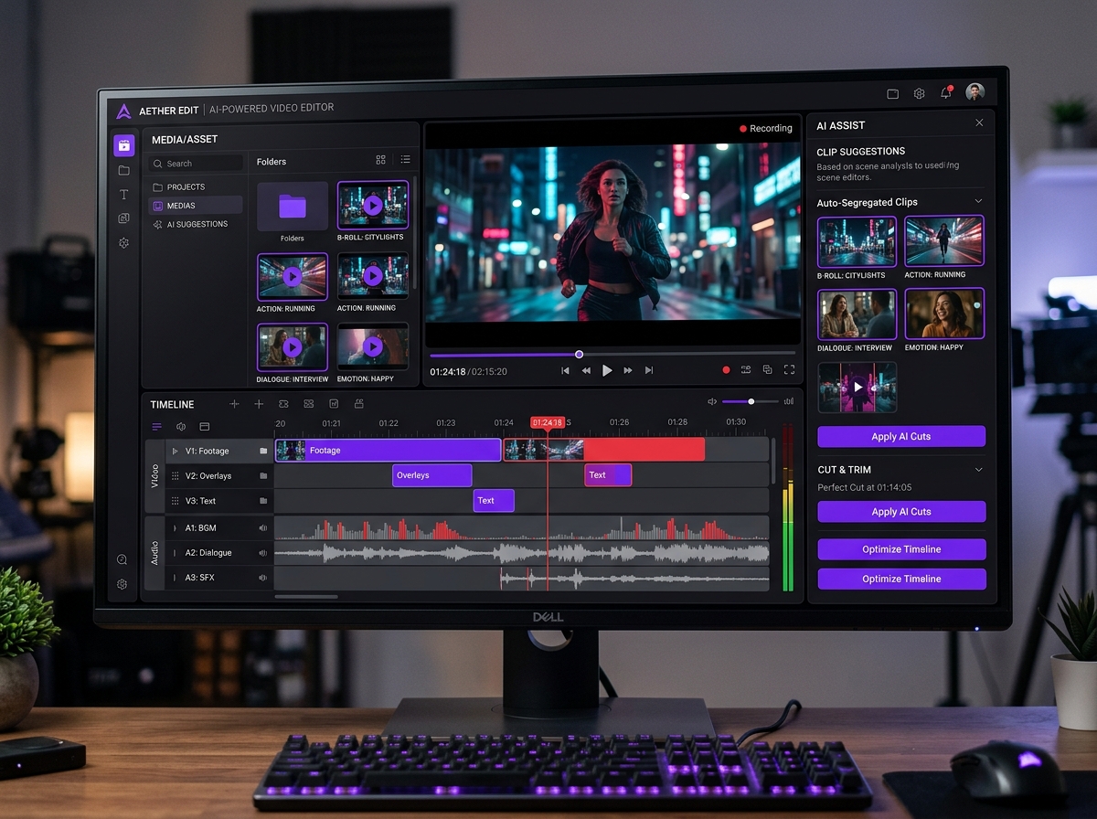 AI-assisted video editing dashboard
